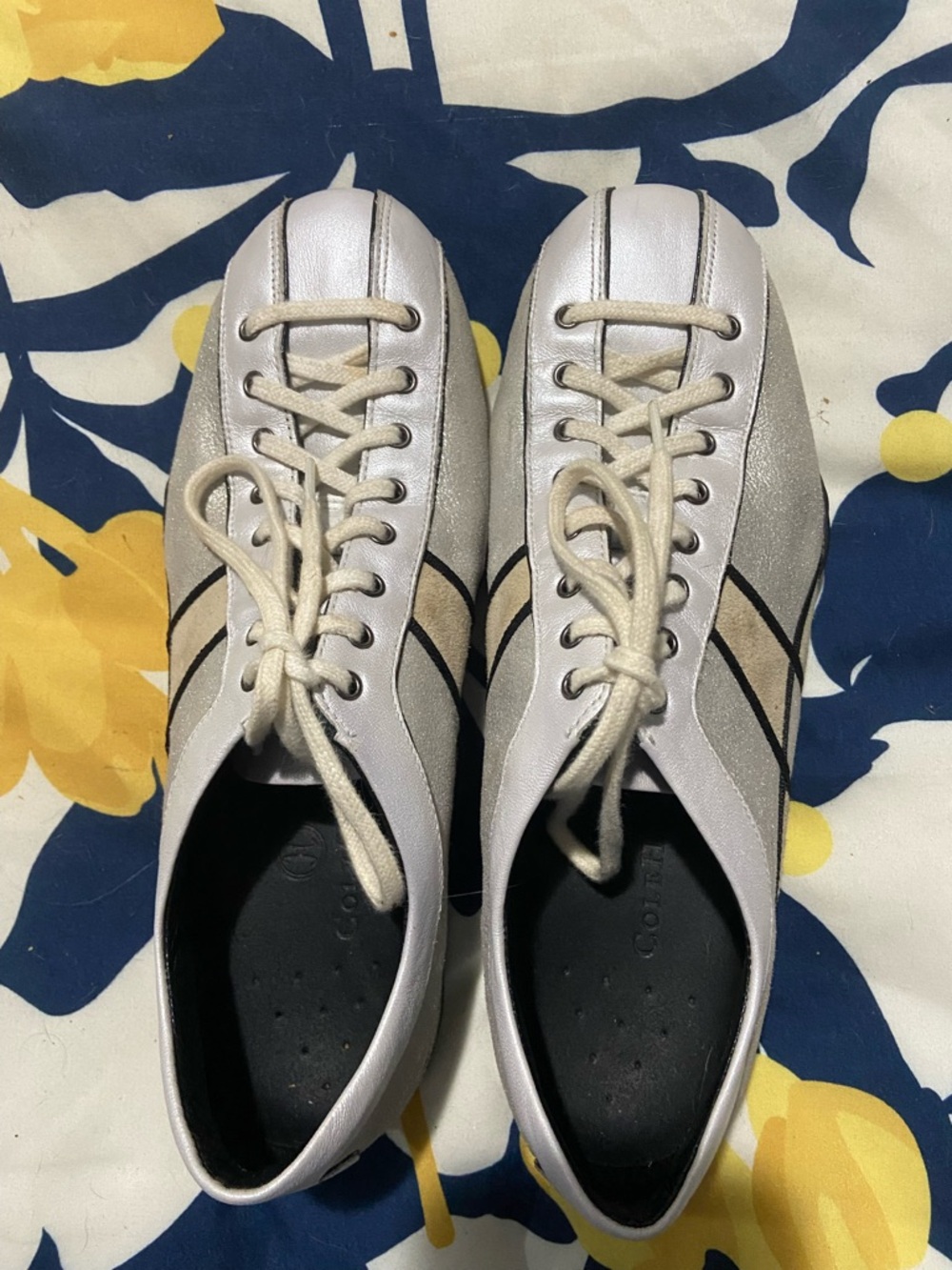 Cole Haan Silver and Cream Women’s Athletic Lace-Up Sneakers